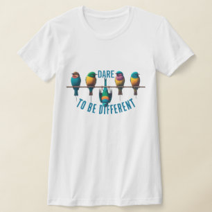 Camiseta Pássaros bonito em um Pássaro Fio