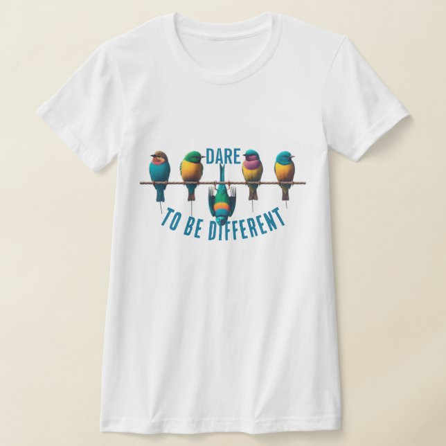 Camiseta Pássaros bonito em um Pássaro Fio (Postura )