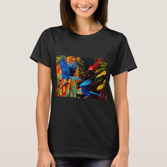 Camiseta Pássaros da Excelência: Arara Azul Anodorhynchus l (Frente)