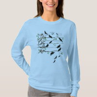 Pássaros da nota musical - preto