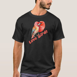Camiseta Pássaros de Amor no Dia dos Namorados