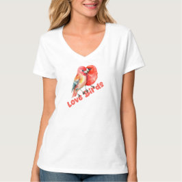 Camiseta Pássaros de Amor no Dia dos Namorados
