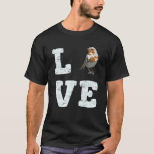 Camiseta Pássaros de Amor Pássaro Fofo Observação de Pá