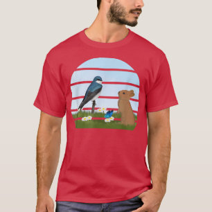 Camiseta Pássaros de árvore - Primavera de coelho de pássar
