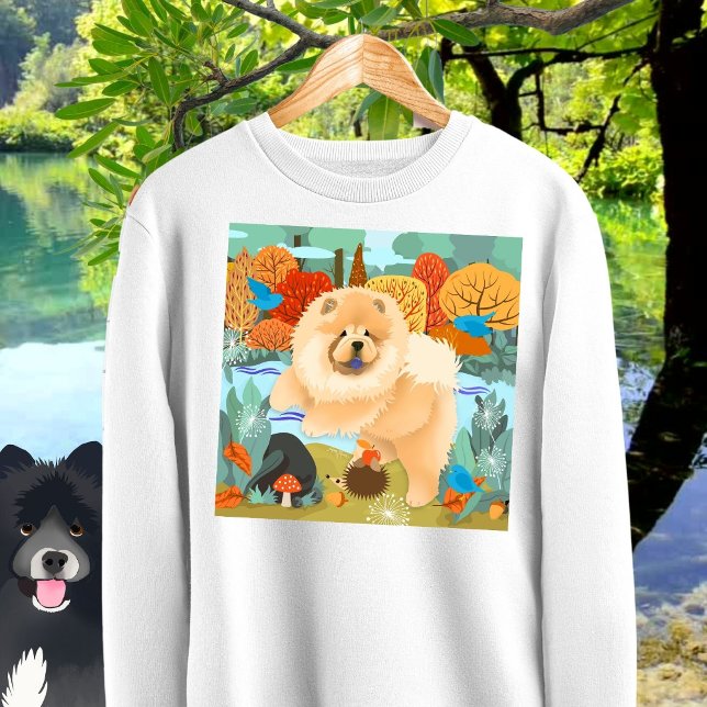 Camiseta PÁSSAROS DE FELICIDADE Chow White Sweatshirt (Criador carregado)