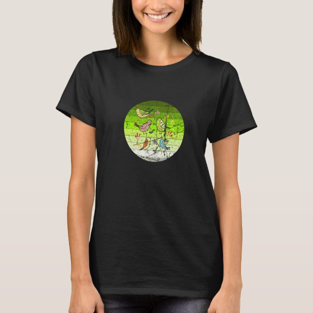 Camiseta Pássaros de Jardim Pássaros Nativos Design para Ob (Frente)