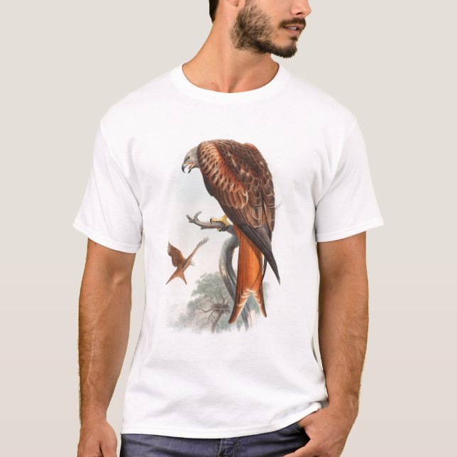 Camiseta Pássaros de John Gould do falcão de Glead do (Frente)