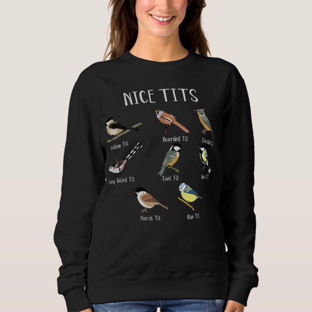 Camiseta Pássaros de Seio Britânicos Humor de Observação de (Frente)