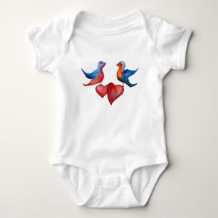 Camiseta Pássaros do amor, Bodysuit do jérsei dos pássar