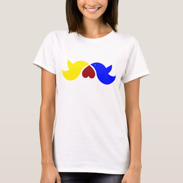 Camiseta Pássaros do amor com coração (Frente)