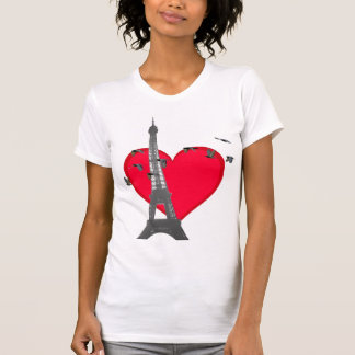 Camiseta Pássaros do amor da torre Eiffel