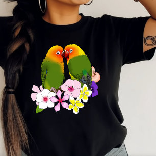Camiseta Pássaros do Amor Flores Tropicais