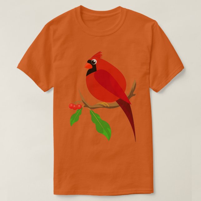 Camiseta Pássaros do Cardeal Vermelho assistindo aves amant (Frente do Design)