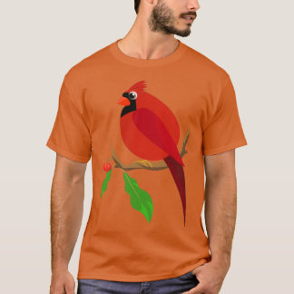 Camiseta Pássaros do Cardeal Vermelho assistindo aves amant
