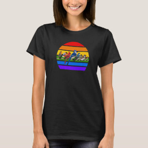 Camiseta Pássaros do Jardim Arco-Íris Azul Jay Cardeal Bird