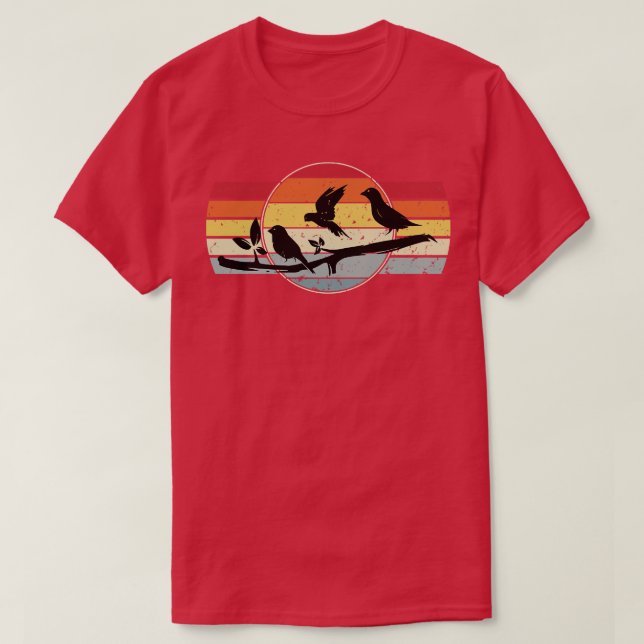 Camiseta Pássaros do Jardim, Retro 2 (Frente do Design)