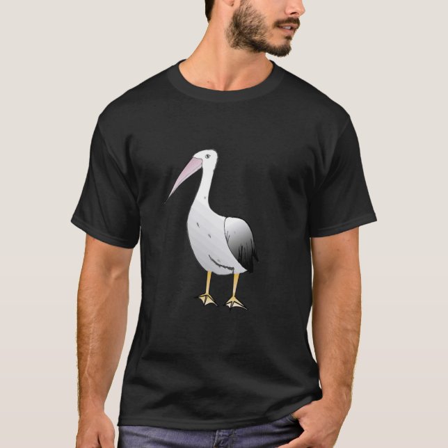 Camiseta Pássaros-do-mar-do-pelicano-branco (Frente)