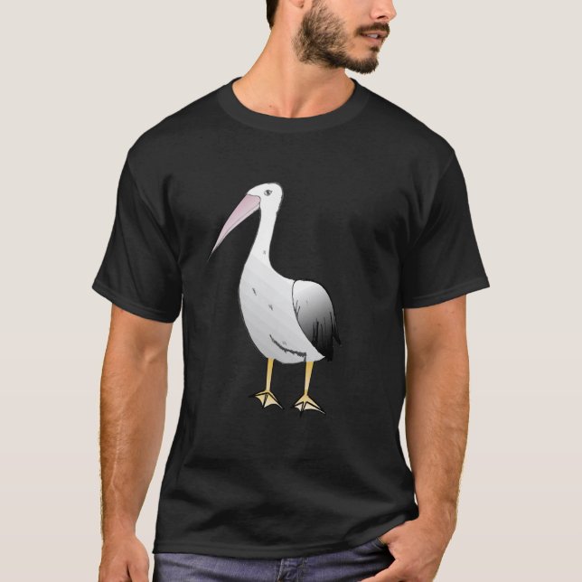 Camiseta Pássaros-do-mar-do-pelicano-branco (Frente)