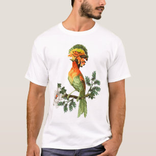 Camiseta Pássaros do Paraíso: Fundo Floral Exótico