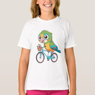 Camiseta Pássaros Engraçados com Bicicleta