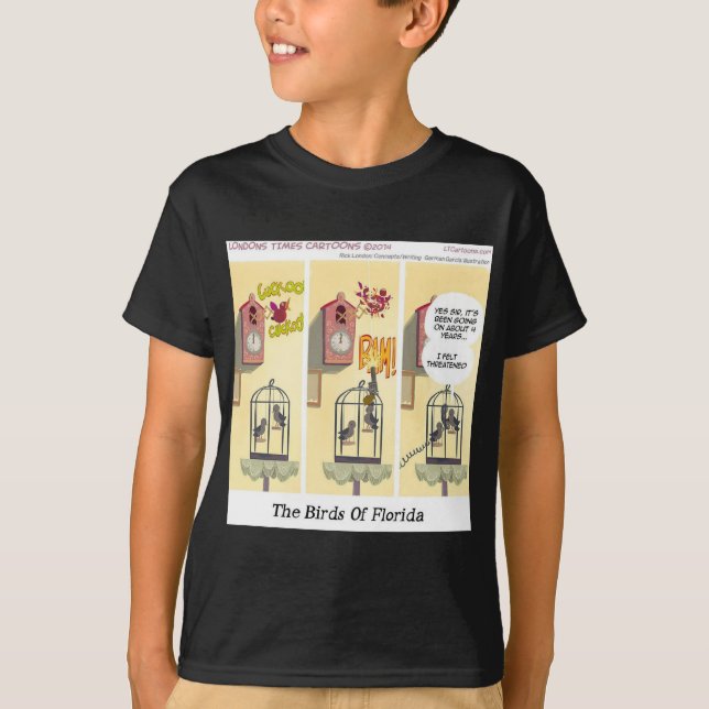 Camiseta Pássaros Engraçados da Lei de Legítima Defesa da F (Frente)