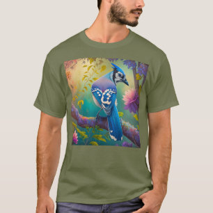 Camiseta Pássaros Fantasia Gaio Azul