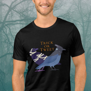 Camiseta Pássaros Halloween Truque ou Tweet 