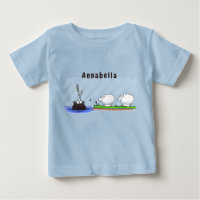 Pássaros hippo engraçados duas ovelhas