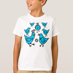 Camiseta Pássaros Jogando Futebol - Cor