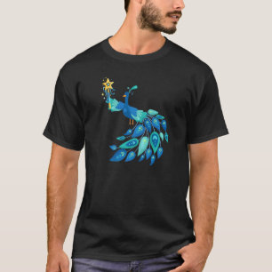 Camiseta Pássaros Láteos, Pavões Mágicos, Cute Gráfico Anim