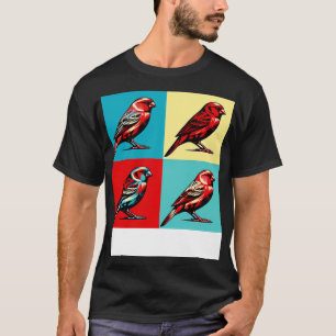 Camiseta Pássaros Legal de Arte Canários de Fator Vermelho