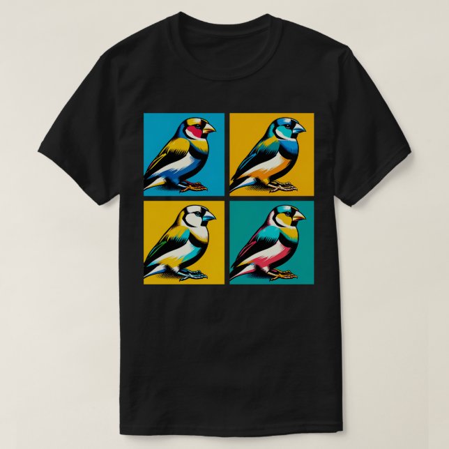 Camiseta Pássaros Legal de Arte Finch da Gouldian (Frente do Design)
