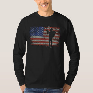 Camiseta Pássaros Observam Trem da Bandeira Retro EUA Pássa