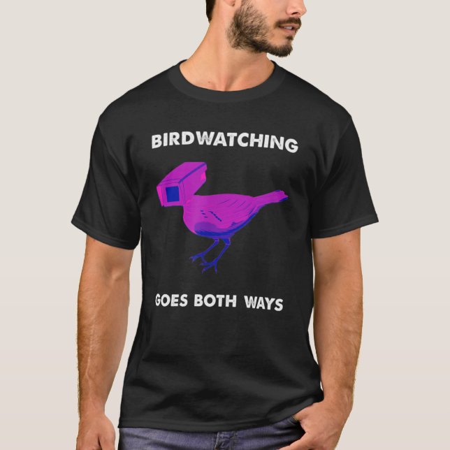 Camiseta Pássaros observando pássaros virando as duas manei (Frente)