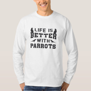 Camiseta Pássaros-papagaios vivem melhor com papagaios