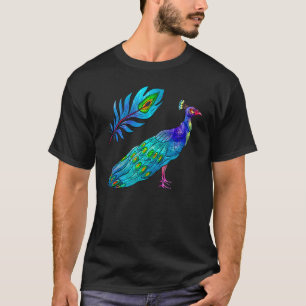 Camiseta Pássaros-Pavão-Pavão-Cinto-Pavão-Cachorro