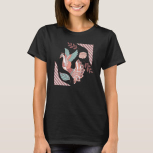 Camiseta Pássaros-Pavões-Pavão-Floral Gráfico Animal