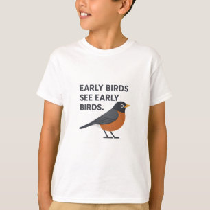 Camiseta Pássaros primitivos Vêm Pássaros Pecuários - Manhã