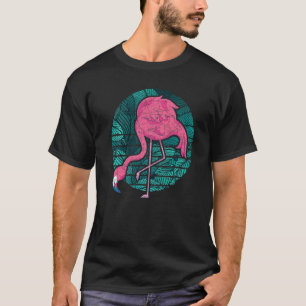 Camiseta Pássaros Retro Tropical Rosa Flamingo Rosa Tropica