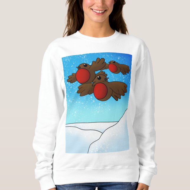 Camiseta Pássaros Robin do Natal (Frente)