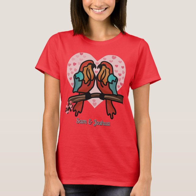 Camiseta Pássaros Românticos Minimalistas | Amor (Frente)