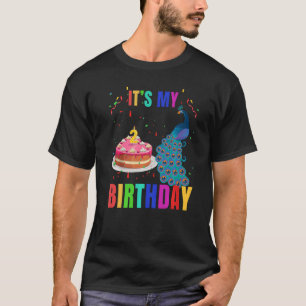 Camiseta Pássaros-segundo aniversário-Pavão-Cachorro