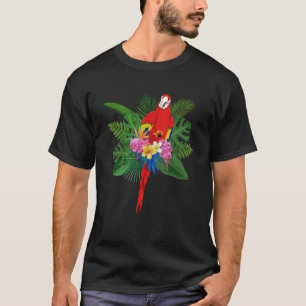Camiseta Pássaros Selvagens Flores Tropicais