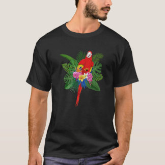 Camiseta Pássaros Selvagens Flores Tropicais