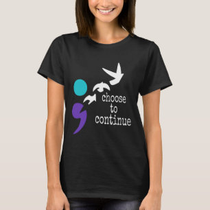 Camiseta Pássaros Semicolon Dão-se à Prevenção do Suicídio