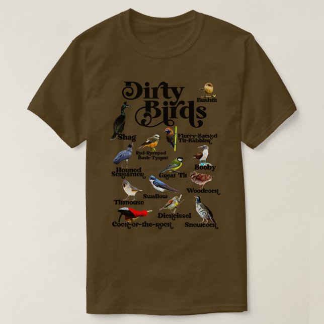 Camiseta Pássaros Sujos Falam Linguagem (Frente do Design)