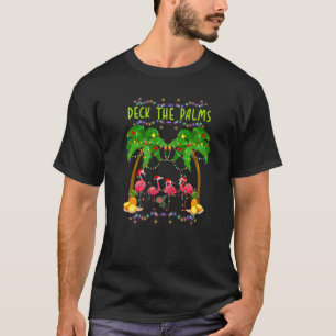 Camiseta Passe a Feliz das Palmas Flamingo no Natal