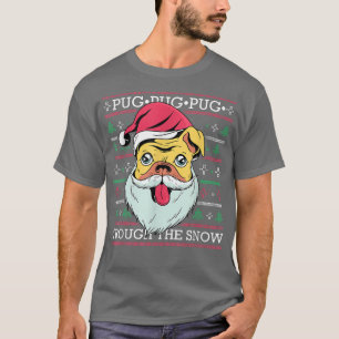 Camiseta Passe a neve com um cão para o Natal
