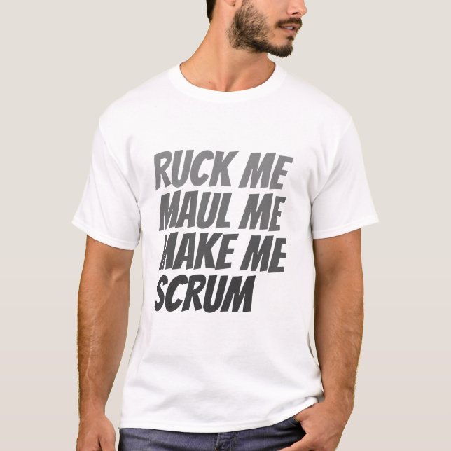 Camiseta Passe-me maul, faça-me riscar o humor de râguebi (Frente)