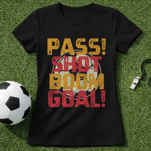 Camiseta Passe Tiro Boom Gol Partida de Futebol Hype